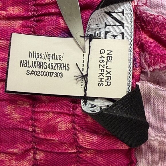 Lauren Ralph Lauren Pants Womens Sz S Geo-Print Satin Shantung Wide Leg Fuchsia - Picture 9 of 10